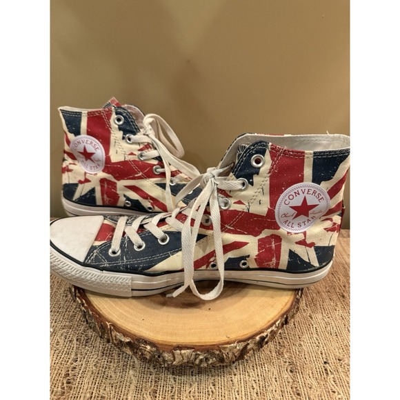 Converse High top Chuck Taylor High Union Jack Flag Sneakers Unisex M-11 Rare - Picture 3 of 16